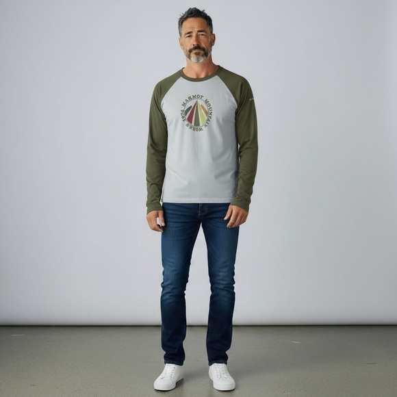 Marmot Other - Marmot Men's Green and Gray Long Sleeve Jersey